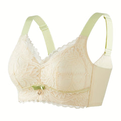 Floral Lace Wireless Push Up Bra Soft Comfortable Lingerie