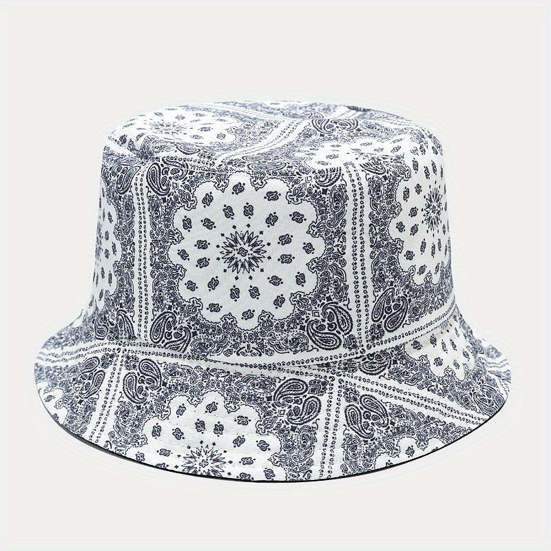 Men's Printed Bucket Hat Unisex Cotton Fisherman Cap