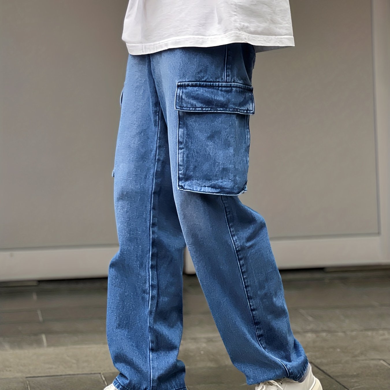 Men's Cotton Cargo Jeans: Street Style Denim Pants