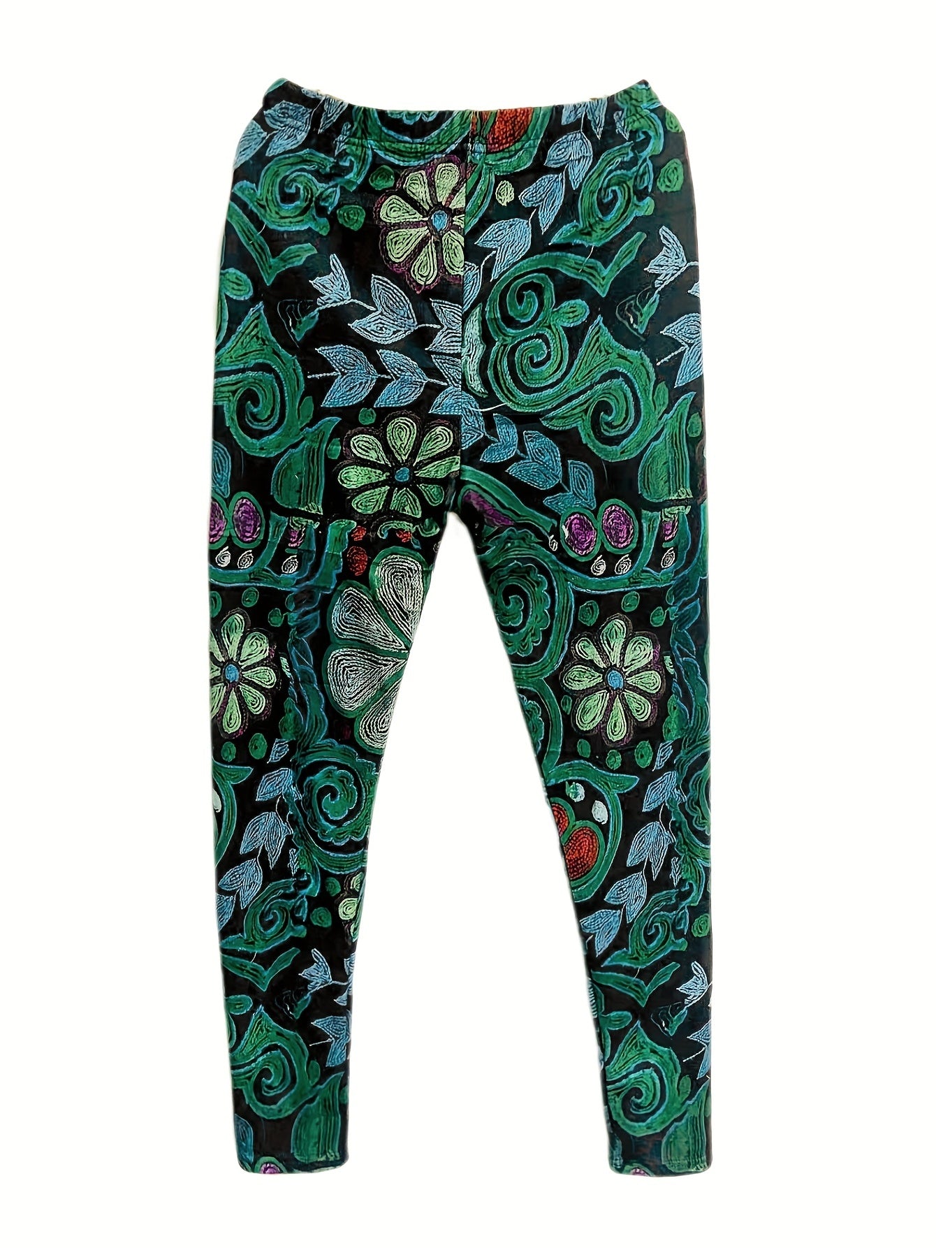 Floral Print Skinny Leggings High Waist Women's Casual Leggings