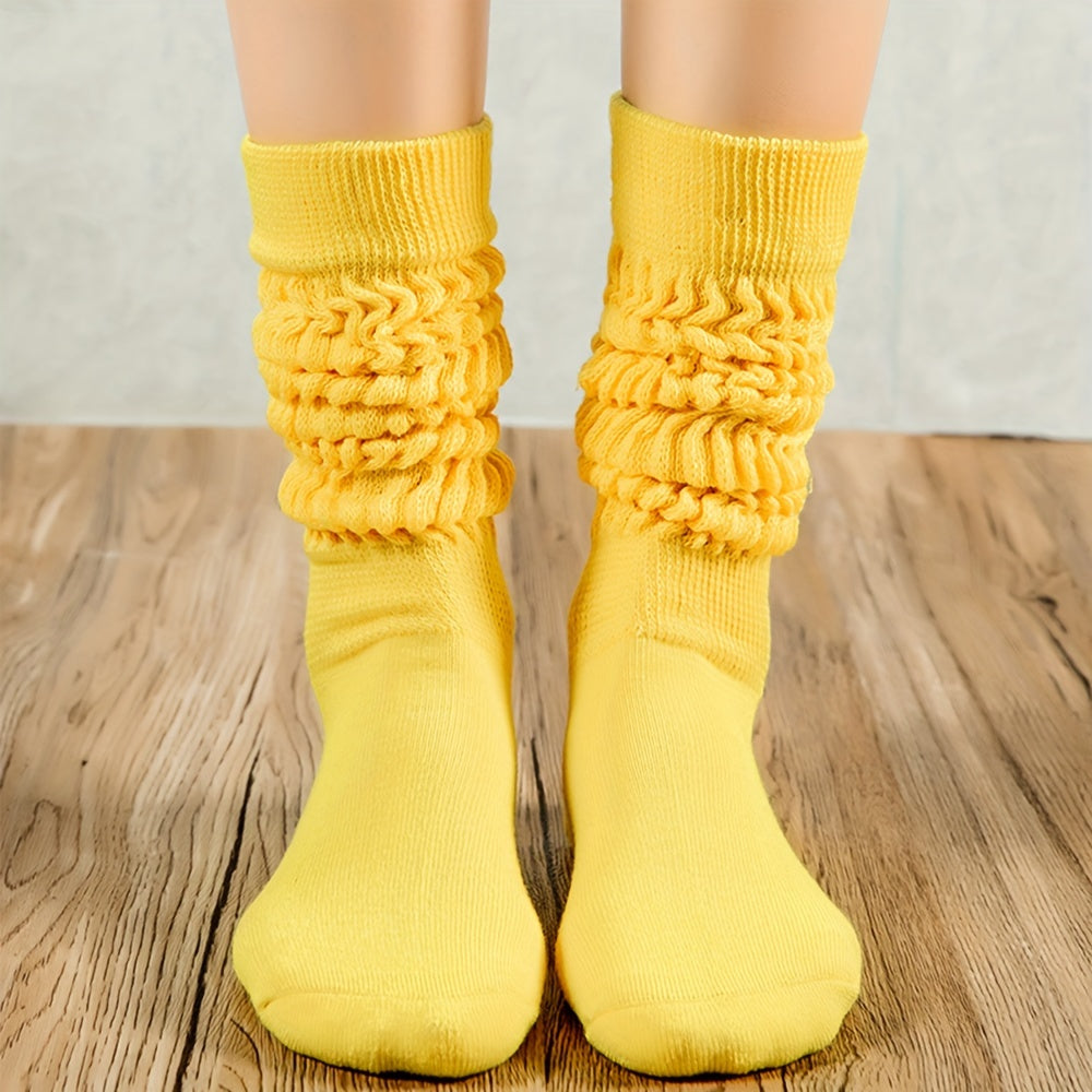 Slouchy Socks Solid Warm Scrunchie Socks Women's Stockings & Hosiery