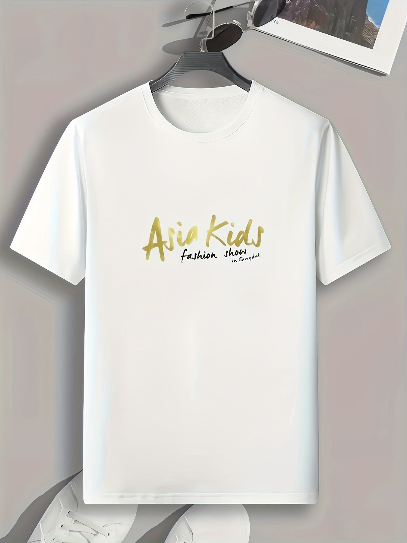 Asia Kids Pattern Print Men's Comfy Sports T-Shirt Graphic Tee