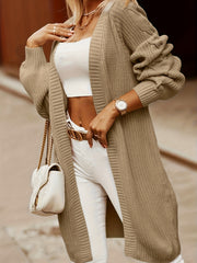 Solid Ribbed Open Front Kimono Cardigan Sweater