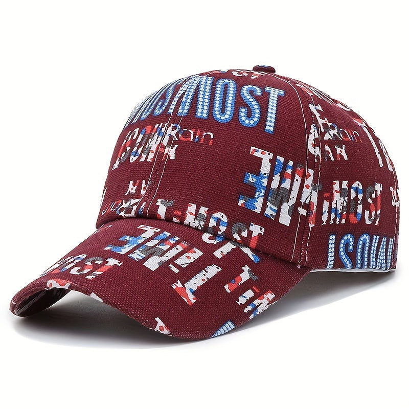 Vintage Letter Print Baseball Cap Unisex Hip Hop Couple Sun Hat Classic