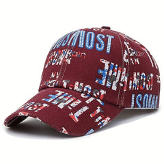Vintage Letter Print Baseball Cap Unisex Hip Hop Couple Sun Hat Classic