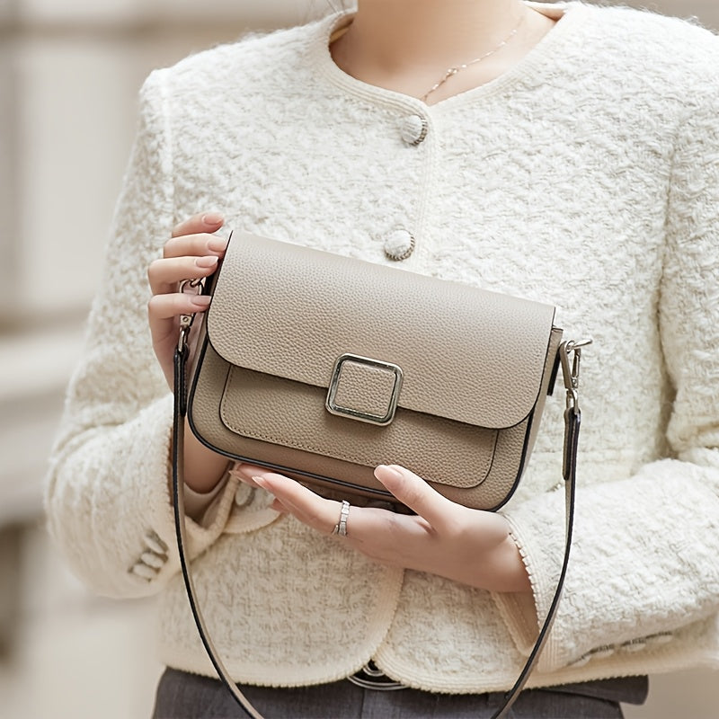 Vintage Leather Crossbody Bag with Adjustable Strap