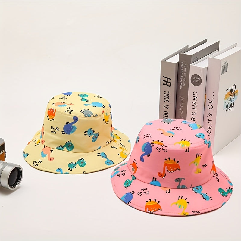 Kids Fisherman Hat Boys Summer Sun Hat Striped Cartoon Outdoor Sun Hat