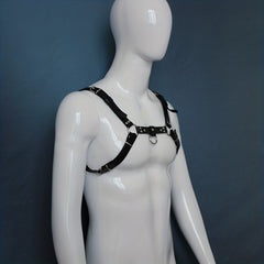 Men's Gothic Leather Suspenders for Stage Performance
