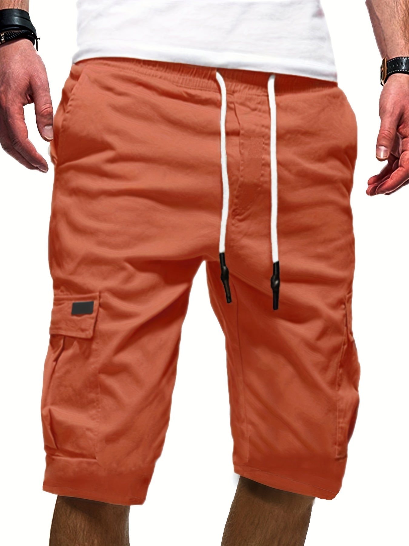 Men's Casual Cargo Shorts With Waist Drawstring