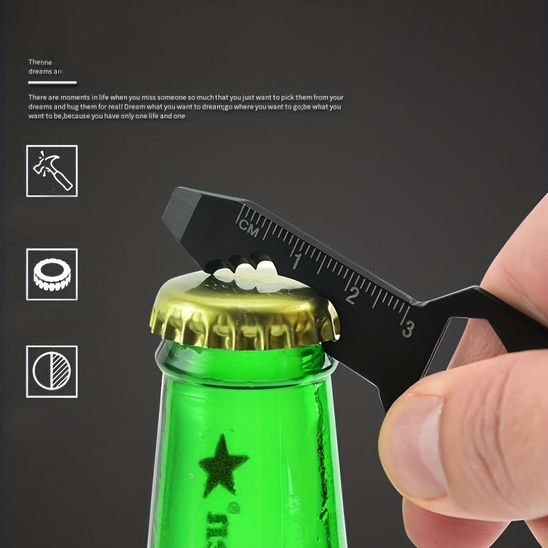 1pc Stainless Steel Cassette Outdoor Tools RV Car Keychain Screwdriver Pendant