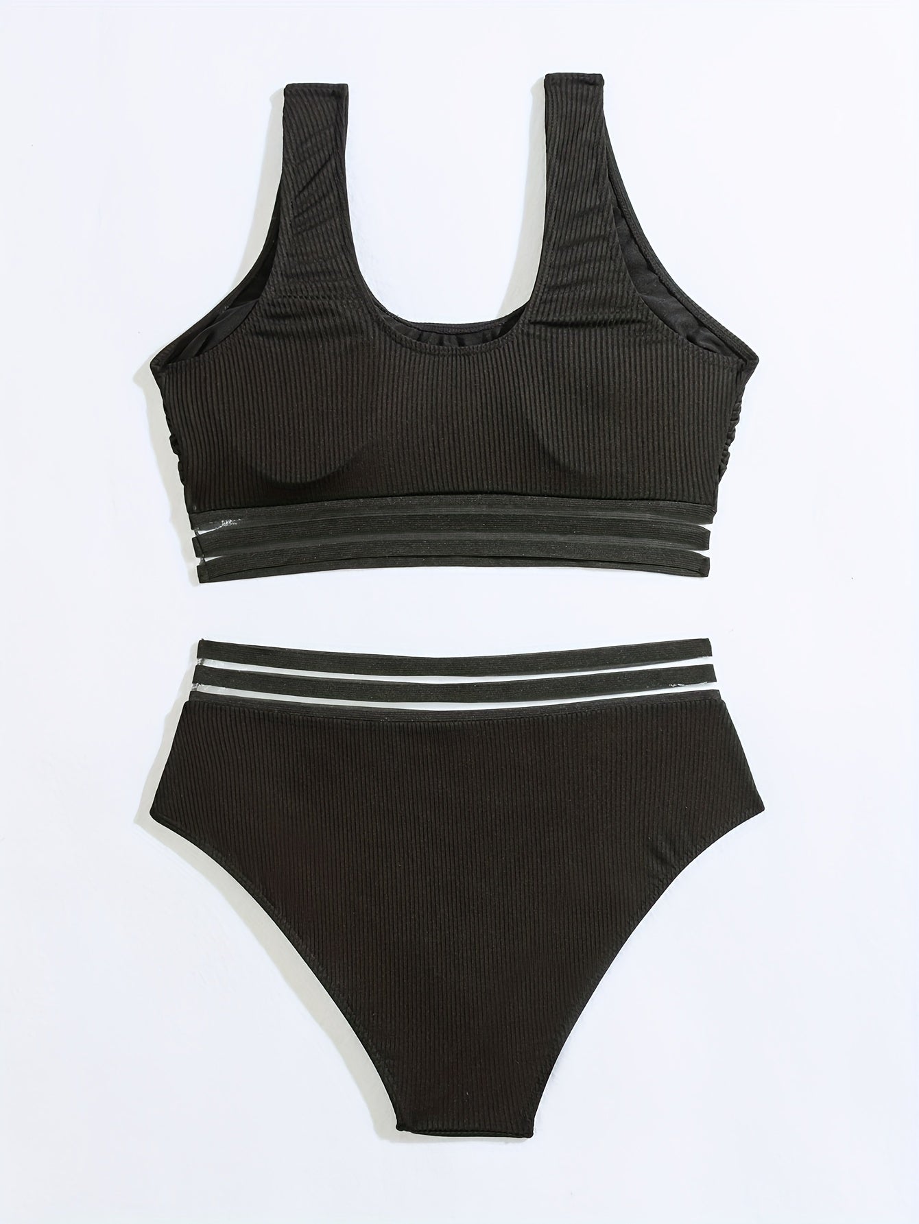 Ribbed Mesh Bikini Set
