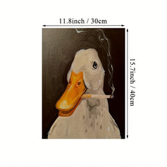 Duck Picture Canvas Painting Smoking Duck Wall Art Poster Print