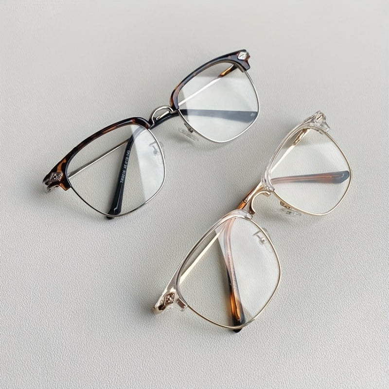 Men's Anti Light Magnesium Square Flat Glasses For Myopia 100 UV Protection