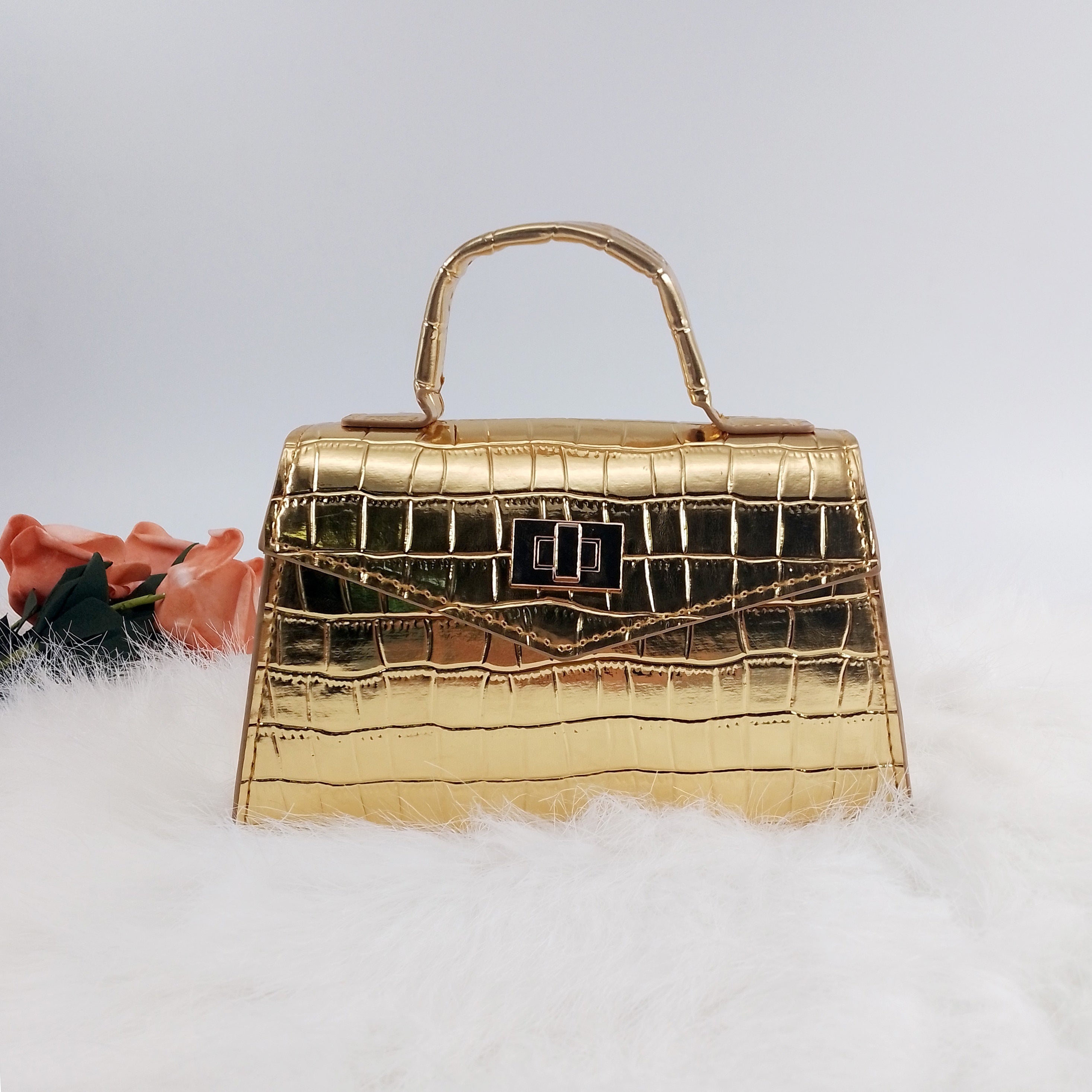 Casual Crocodile Pattern Small Handbag For Girls