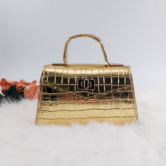 Casual Crocodile Pattern Small Handbag For Girls