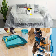 Clear Plastic Sheeting Drop Cloth Waterproof Dustproof Furniture Co