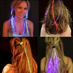 10pcs Colorful LED Luminous Braids for Festivals and Parties