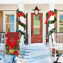 Christmas Garden Flag Wreath Snowflake Christmas Tree Pattern Flag