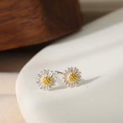 925 Silver Daisy Stud Earrings for Teen Girls - Birthday Gift