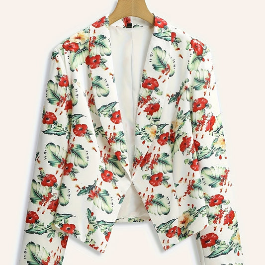 Floral Print Long Sleeve Blazer