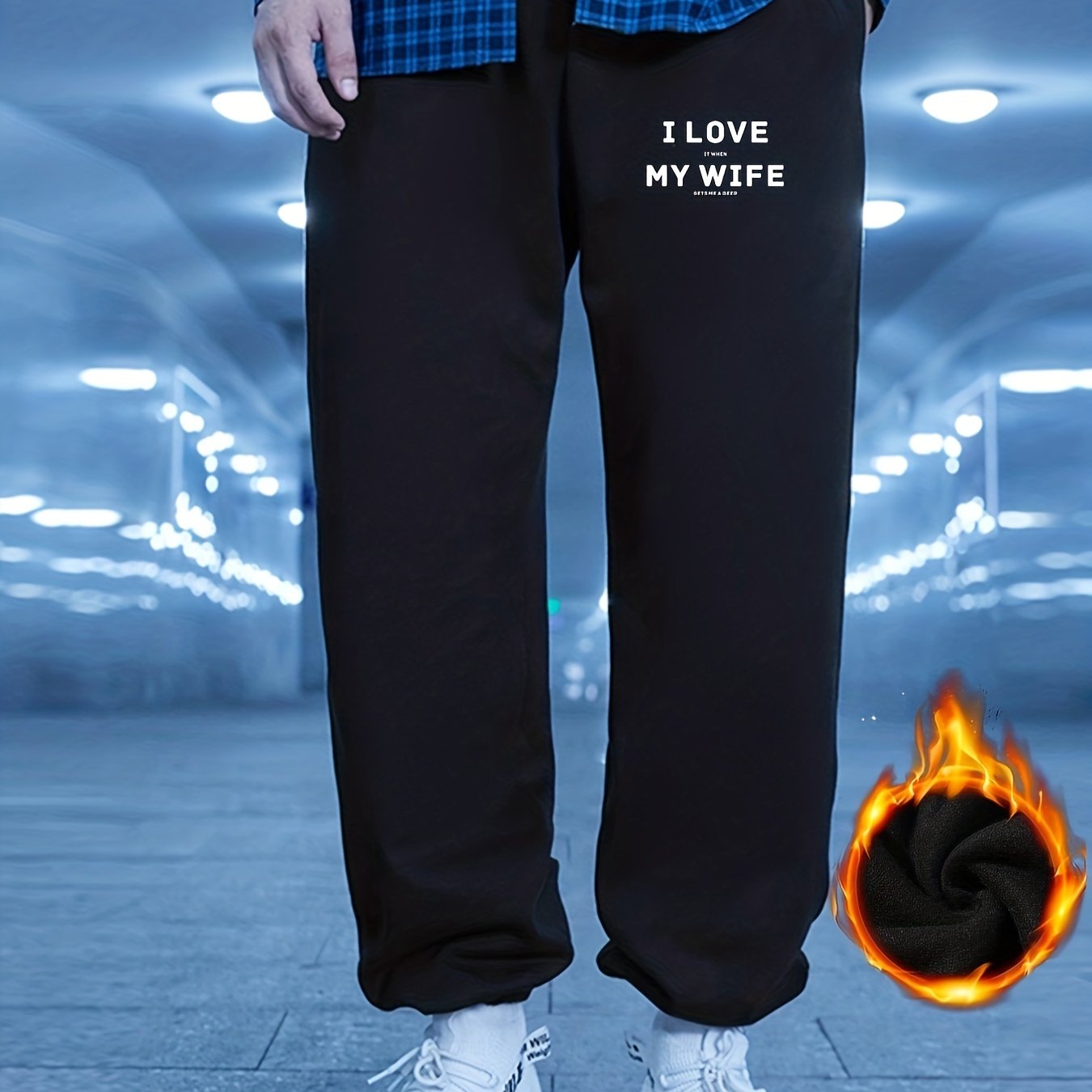 I Love My Wife Letter Print Men's Sweatpants