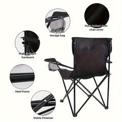 Portable Folding Chair with Armrest for Outdoor Picnic Beach