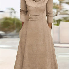 Casual Dress Women's Plus Cowl Neck Dress With Pockets