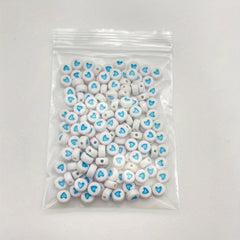 150pcs 7mm Heart Acrylic Spacer Beads Love Bracelet Necklace Making Jewelry Diy