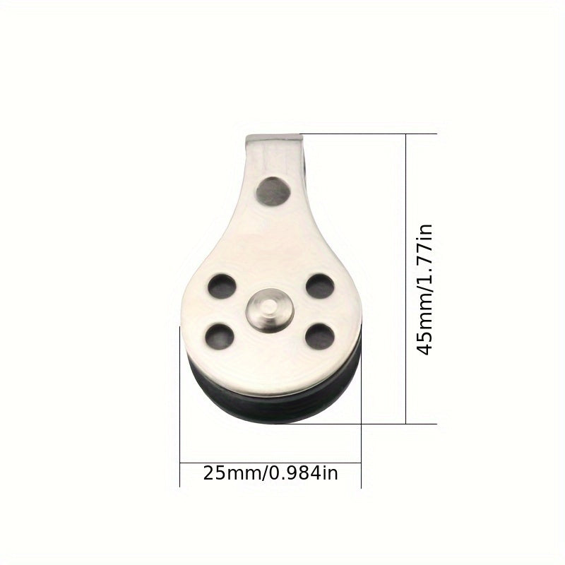 5pcs Stainless Steel Pulley Single Wheel Swivel Pulley Load Bearing