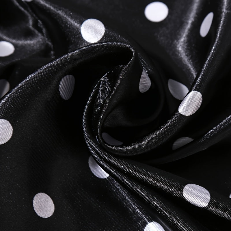 Polka Dot Print 88 Square Scarf Lightweight Silk Faux Scarf