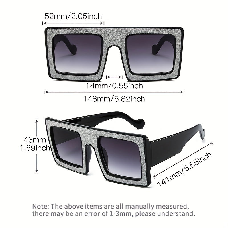 Oversized Flat Top Sunglasses Square Frame Glasses UV400