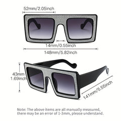 Oversized Flat Top Sunglasses Square Frame Glasses UV400