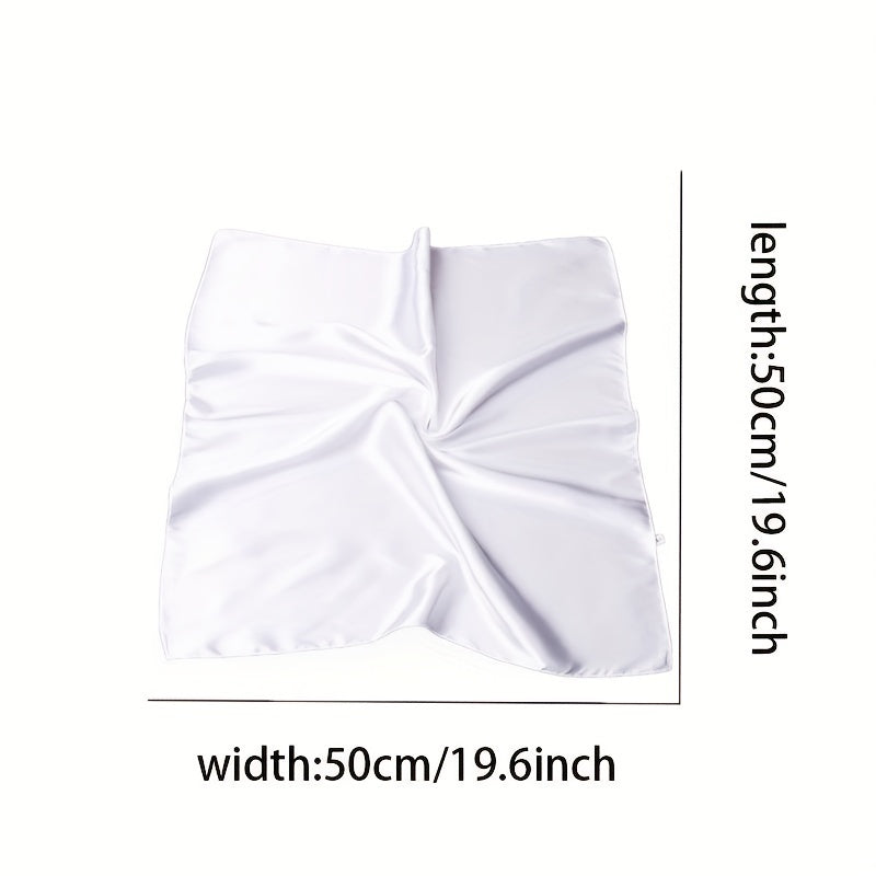 Solid Square Scarf Satin Neckerchief Bandana Head Wrap Hair Accessories