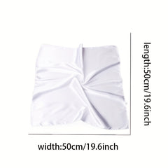 Solid Square Scarf Satin Neckerchief Bandana Head Wrap Hair Accessories