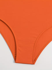 Women's Plus Solid Cut Out Ribbed One Piece Swimsuit