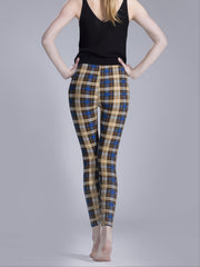 Sexy Plaid Slim Leggings High Waist Elastic Bottoms