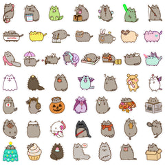50PCS Kitten Stickers Phone Water Bottles Skateboard Decor Decals