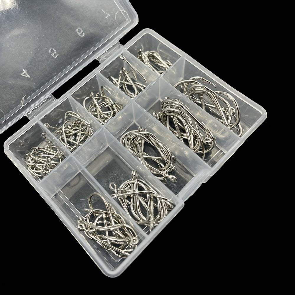 100pcs 3 12 Barbed Fishing Hook Carbon Steel Sharp Hooks Fishing Accessories