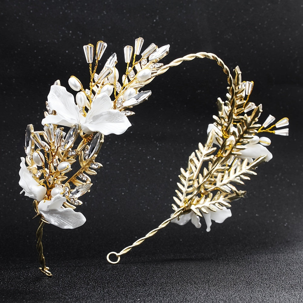 Floral Crystal Headband Girls Hair Accessories Birthday Wedding Headpiece