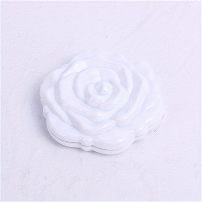 Plastic Rose Makeup Mirror Double Side Folding Compact Mirror