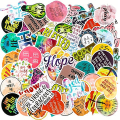 50pcs Christian Waterproof Wisdom Words Stickers