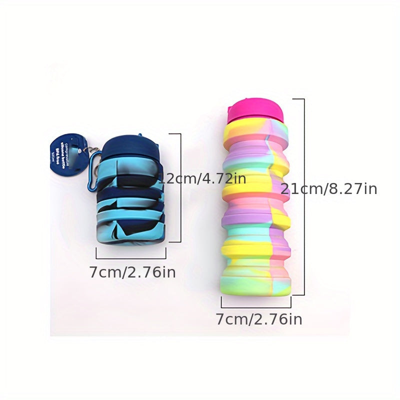 500ml Silicone Folding Water Cup Portable Camouflage Bottle