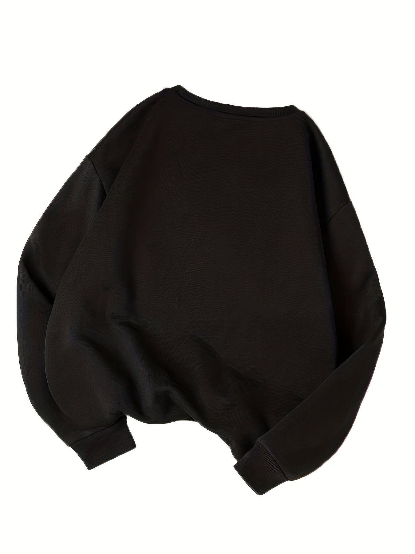 Letter Print Crew Neck Sweatshirt Fall Winter Women's Clothing