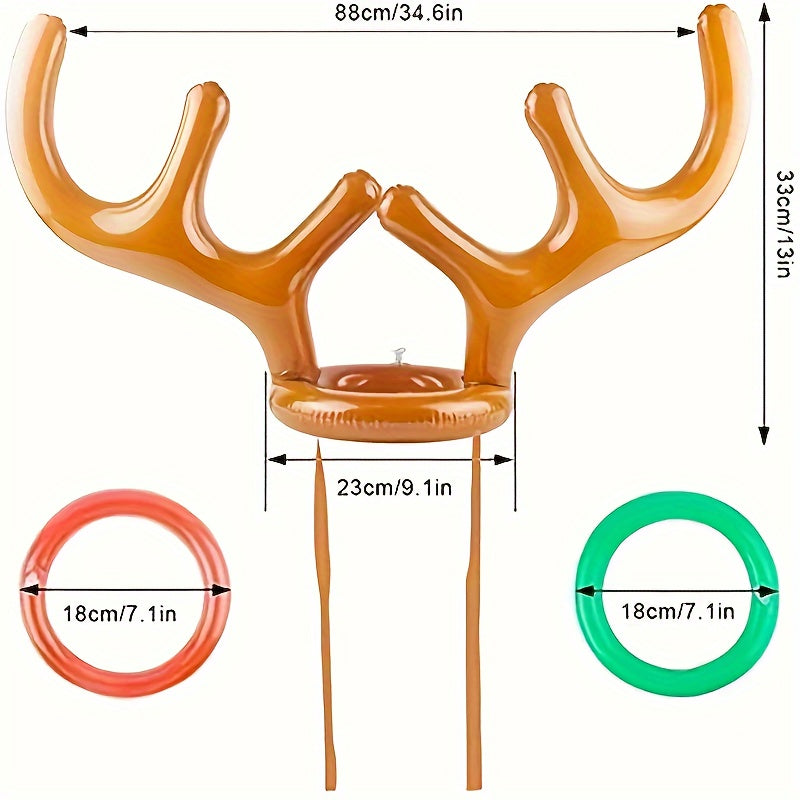 Inflatable Antlers Christmas Hat Kids & Adults Game Props