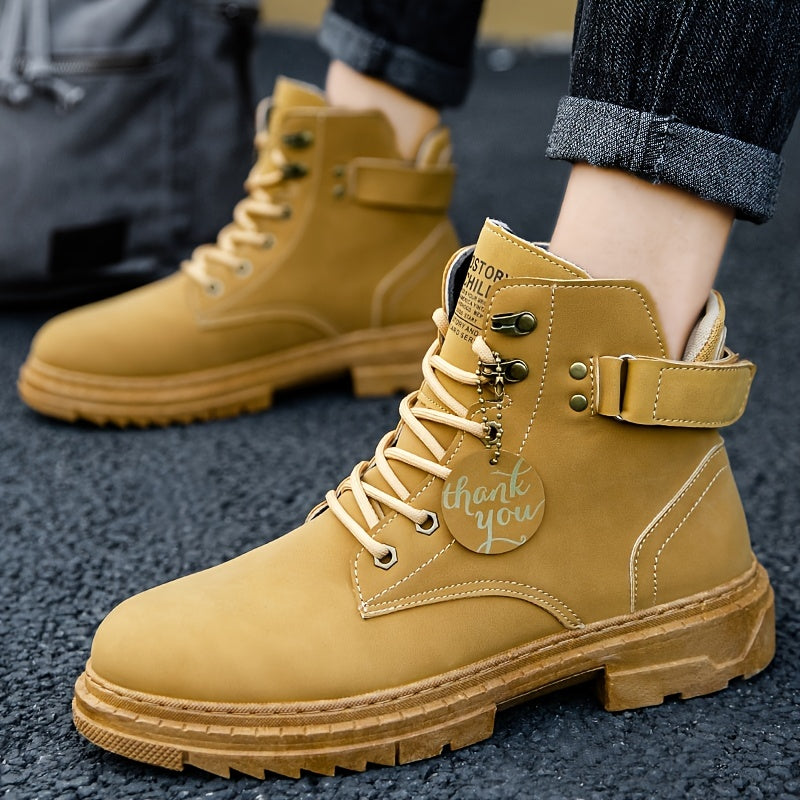 Men's Lace Up Pu Leather Boots Autumn & Winter