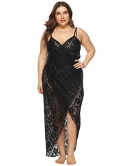 Floral Jacquard Lace Cover Up Dress