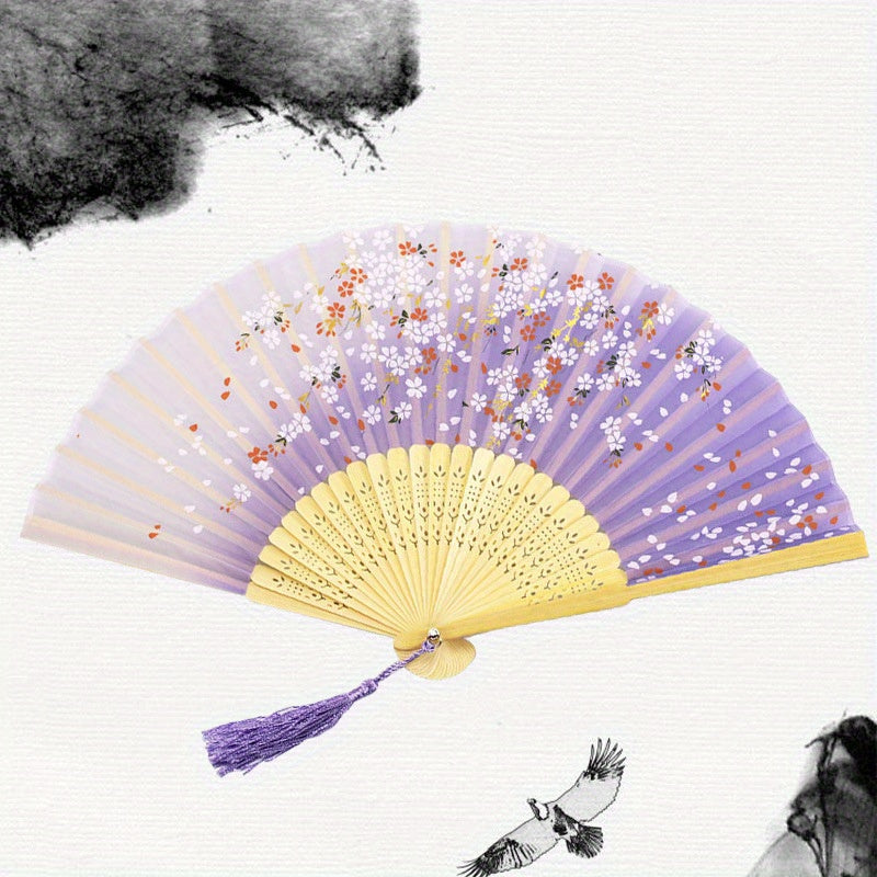 1pc Folding Fan Bamboo Ancient Style Fan Chinese Style Small Fan Gift For Men