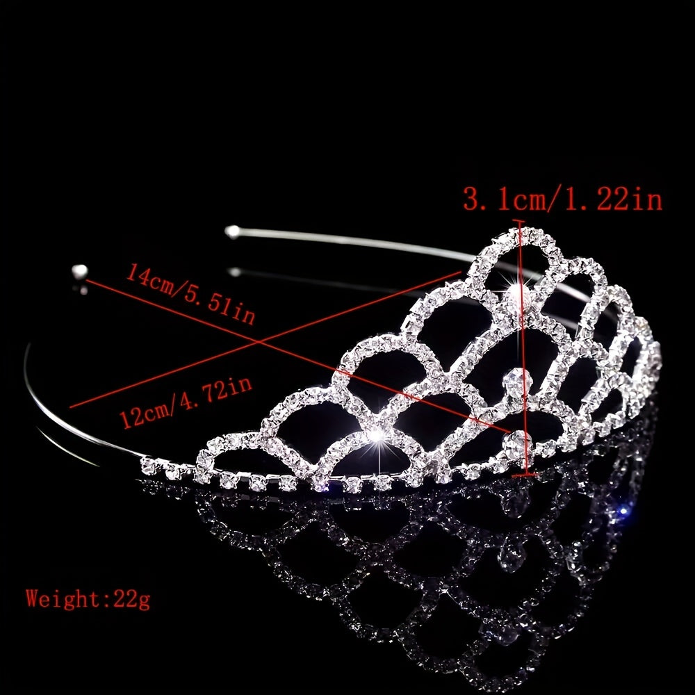 Rhinestone Headband Queen Crown Tiara Head Jewelry Bridal Wedding Hair Accessori