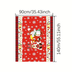 Polyester Tablecloth Merry Christmas Snowflake Deer Snowman Pattern