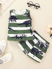 Baby Boys Dinosaur Print Tank Top & Shorts Set